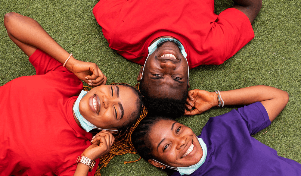Young people learning about health
